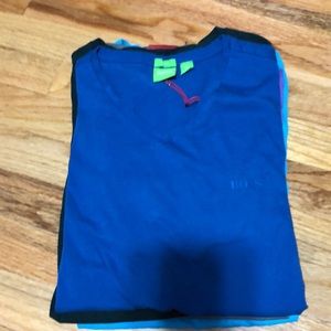 Hugo boss v neck t shirt boss green slim fit blue